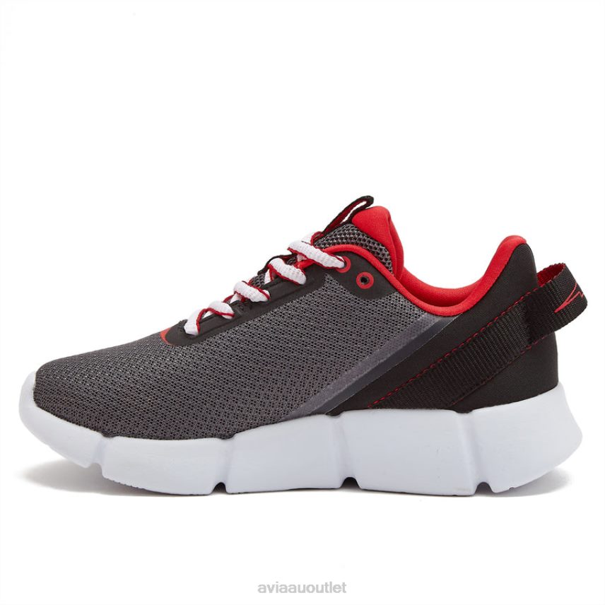 Boy's Avi-Blitz Avia Dark Grey/Black Trim/Red Athletic Sneakers JJ8B0T91