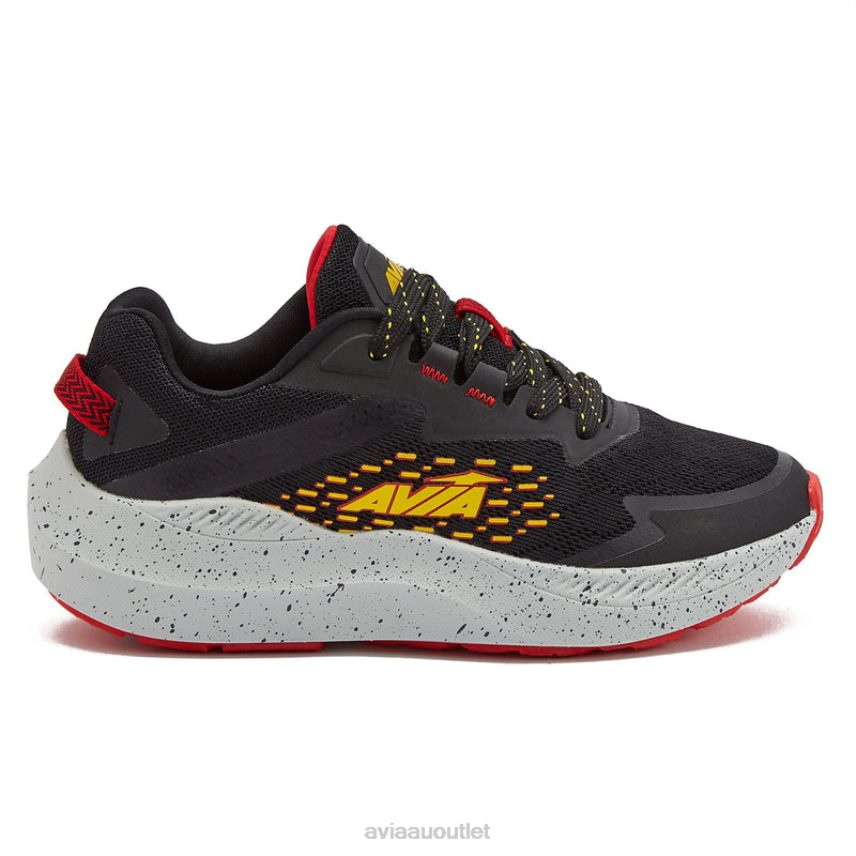Boy's Avi-Storm Avia Black/Red/Yellow Athletic Sneakers JJ8B0T82