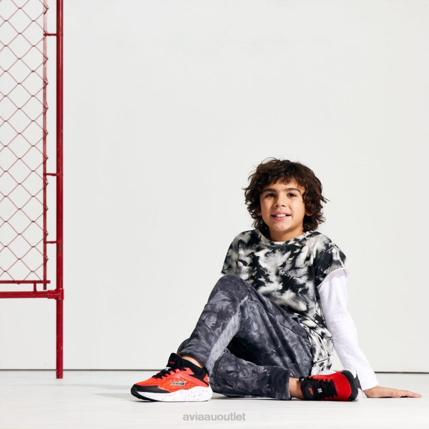 Boy's Avi-Storm Avia Black/Red/Yellow Athletic Sneakers JJ8B0T82