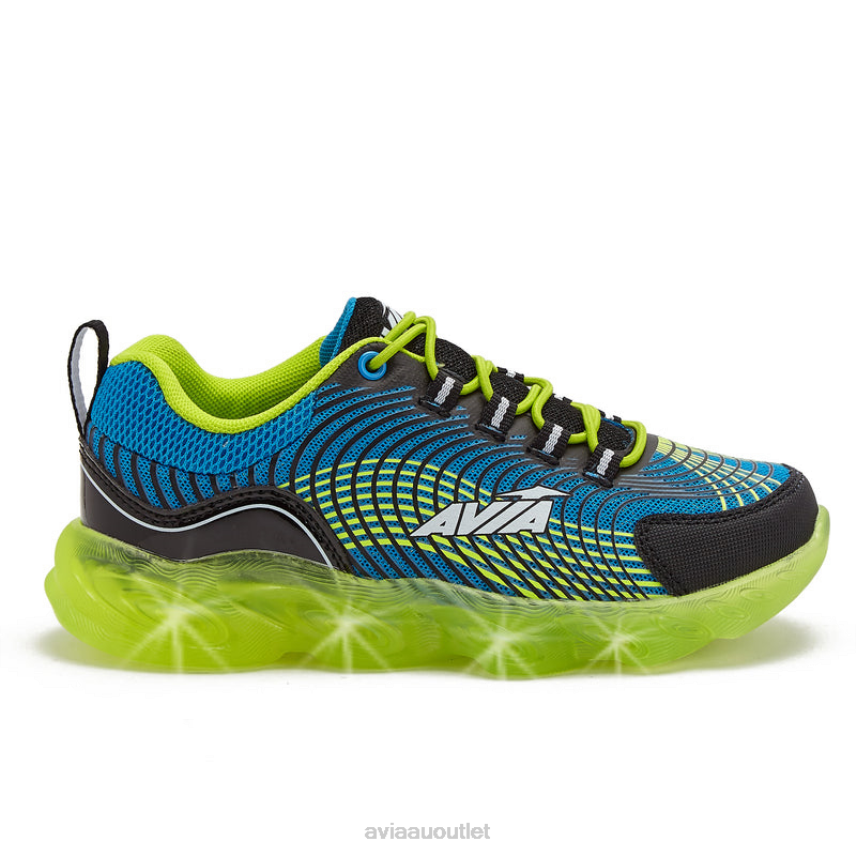 Boy's Avi-Ignite Avia Black/Light Green Light Up Sneakers JJ8B0T85