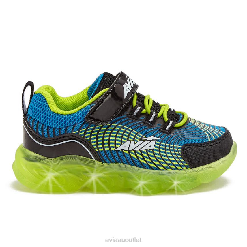 Toddler Boy's Avi-Ignite Avia Black/Light Green Light Up Sneakers JJ8B0T88