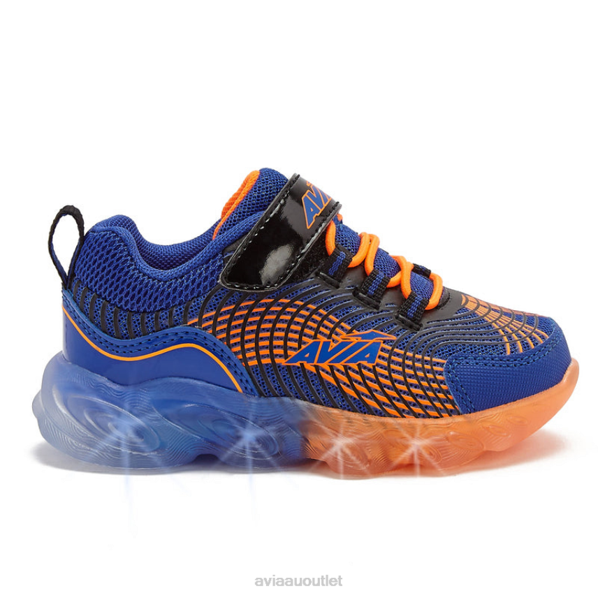 Toddler Boy's Avi-Ignite Avia Navy Blue/Black/Orange Light Up Sneakers JJ8B0T89