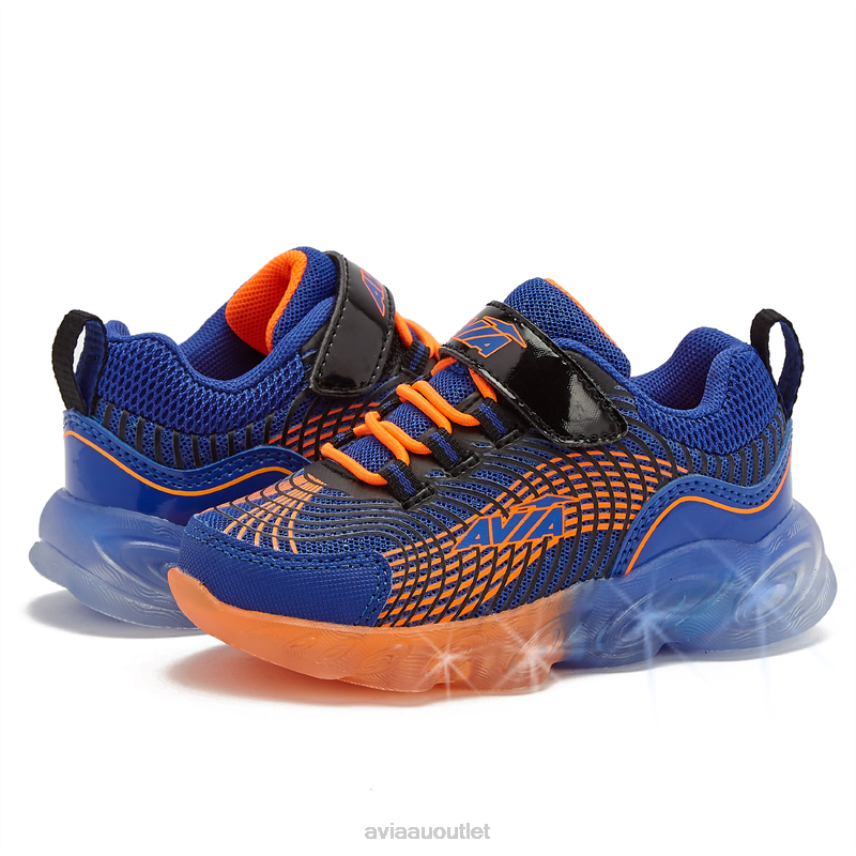 Toddler Boy's Avi-Ignite Avia Navy Blue/Black/Orange Light Up Sneakers JJ8B0T89