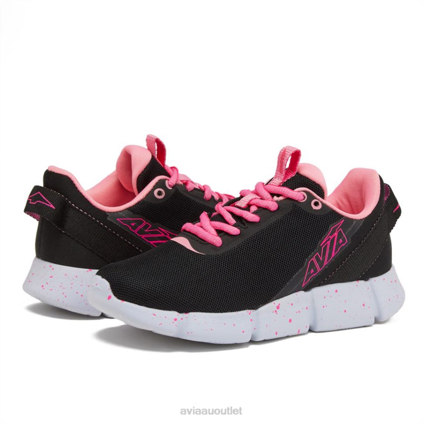 Girls's Avi-Blitz Avia Black/Dark Pink Athletic Sneakers JJ8B0T110