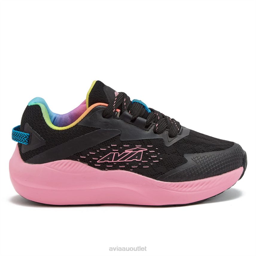 Girls's Avi-Storm Avia Black/Dark Pink/Multicolor Athletic Sneakers JJ8B0T96