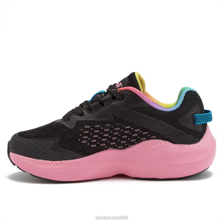 Girls's Avi-Storm Avia Black/Dark Pink/Multicolor Athletic Sneakers JJ8B0T96
