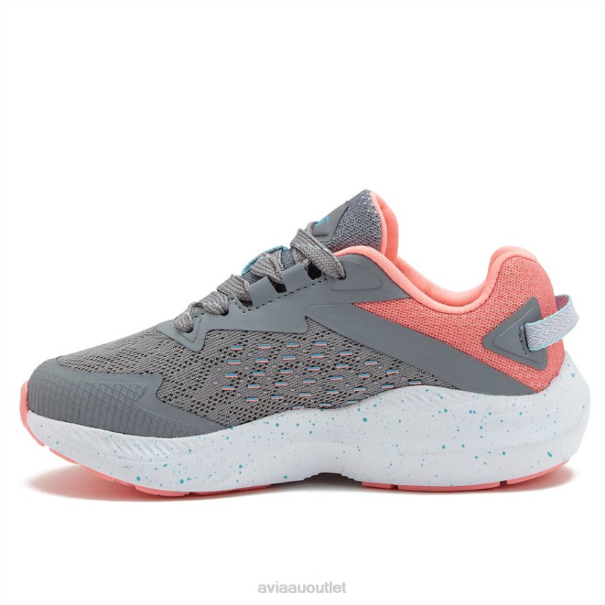 Girls's Avi-Storm Avia Medium Grey/Light Pink/Teal Green Athletic Sneakers JJ8B0T97