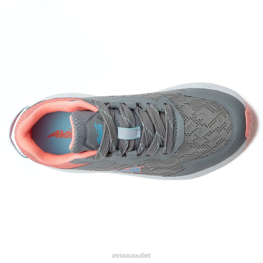 Girls's Avi-Storm Avia Medium Grey/Light Pink/Teal Green Athletic Sneakers JJ8B0T97