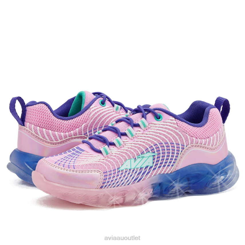 Girls's Avi-Ignite Avia Light Pink/Teal Green Light Up Sneakers JJ8B0T105