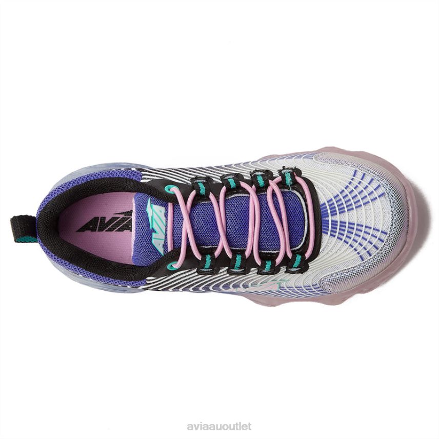 Girls's Avi-Ignite Avia White/Dark Purple Light Up Sneakers JJ8B0T104