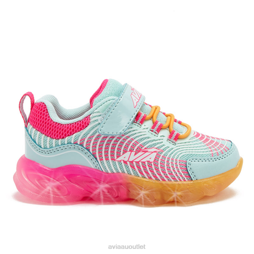 Toddler Girls's Avi-Ignite Avia Light Blue/Orange Light Up Sneakers JJ8B0T106