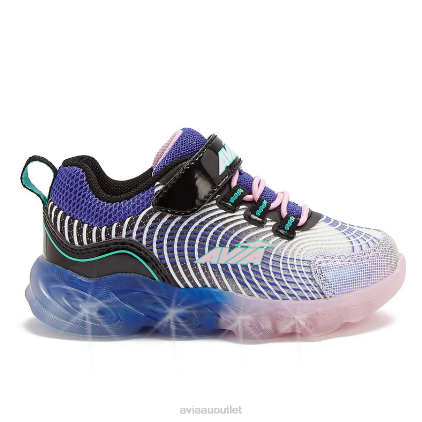 Toddler Girls's Avi-Ignite Avia White/Dark Purple Light Up Sneakers JJ8B0T107