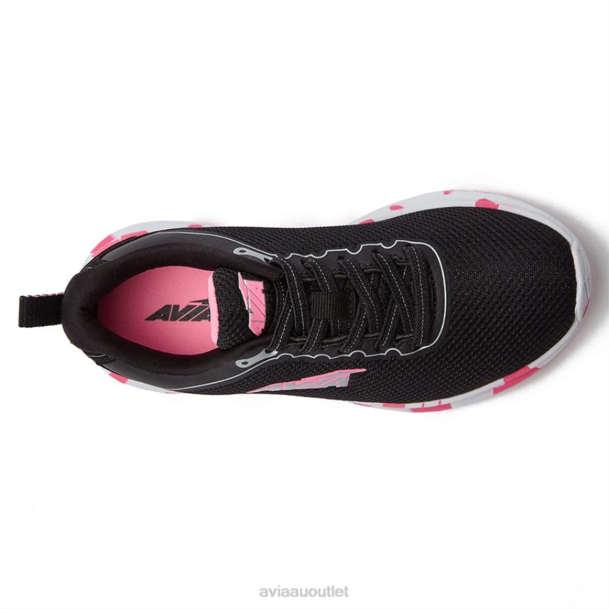 Girls's Avi-Factor 2.0 Avia Black/Light Pink/Silver Grey Slip On Sneakers JJ8B0T98