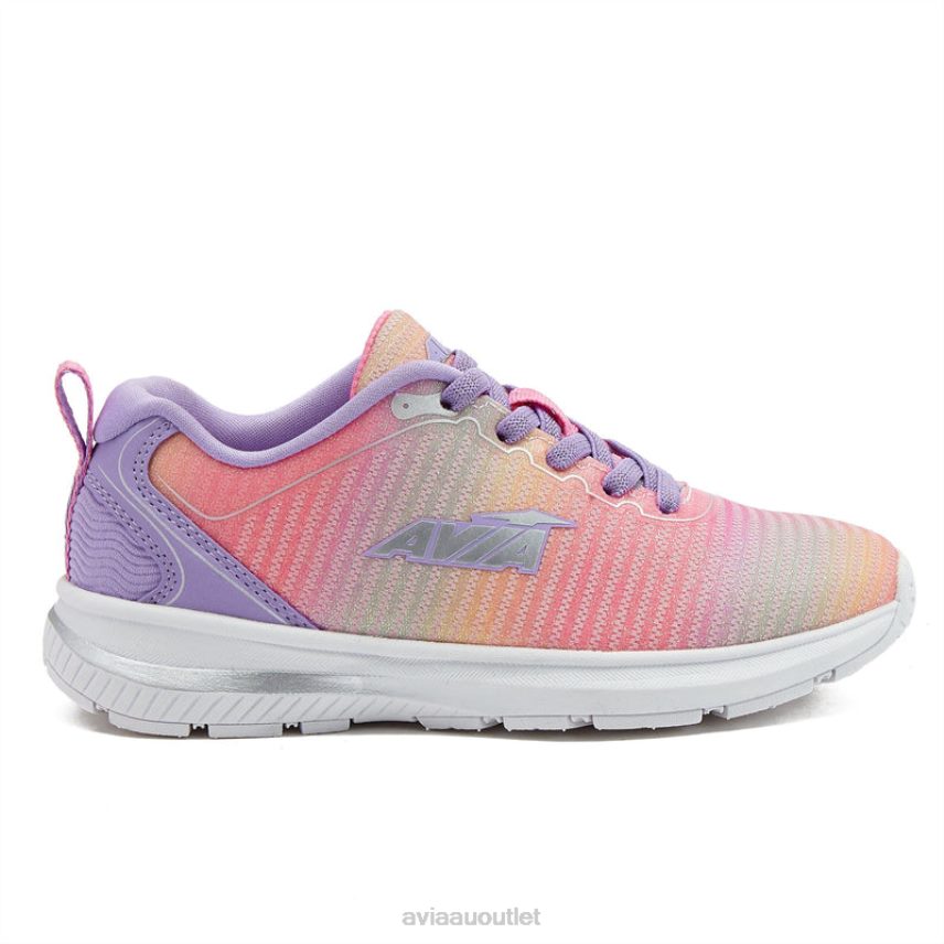 Girls's Avi-Factor 2.0 Avia Multicolor/Light Purple/Dark Pink Slip On Sneakers JJ8B0T100