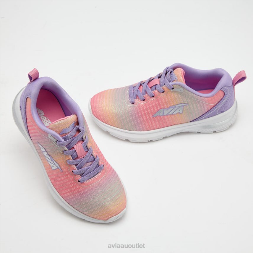 Girls's Avi-Factor 2.0 Avia Multicolor/Light Purple/Dark Pink Slip On Sneakers JJ8B0T100