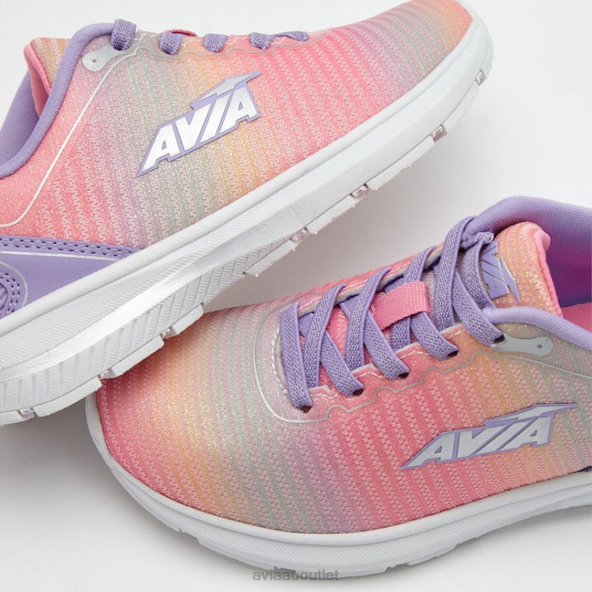 Girls's Avi-Factor 2.0 Avia Multicolor/Light Purple/Dark Pink Slip On Sneakers JJ8B0T100