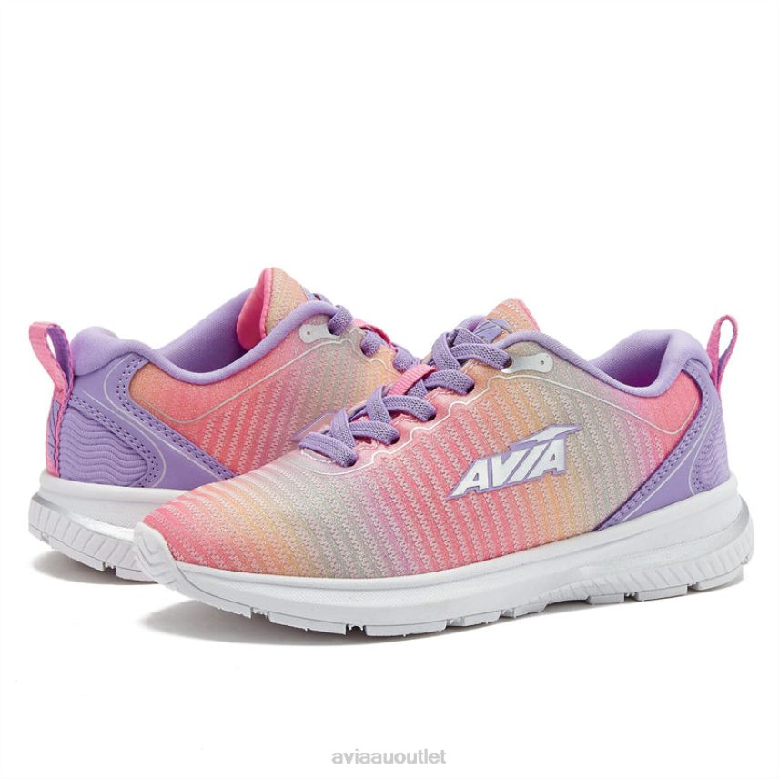 Girls's Avi-Factor 2.0 Avia Multicolor/Light Purple/Dark Pink Slip On Sneakers JJ8B0T100