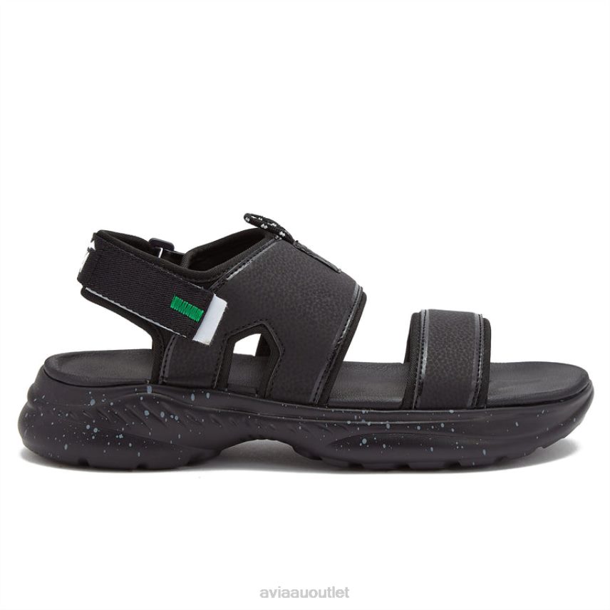 Men's Avi-Atlantic Sandals Avia Black/White Trim/Light Green Casual Sandals JJ8B0T77