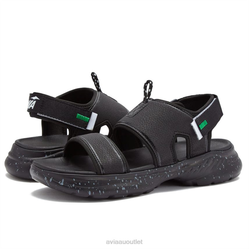 Men's Avi-Atlantic Sandals Avia Black/White Trim/Light Green Casual Sandals JJ8B0T77