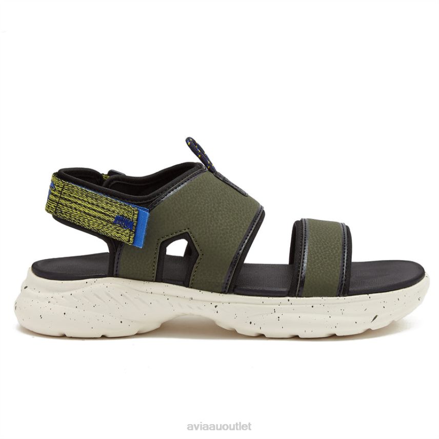 Men's Avi-Atlantic Sandals Avia Dark Green/Black/Yellow Casual Sandals JJ8B0T78