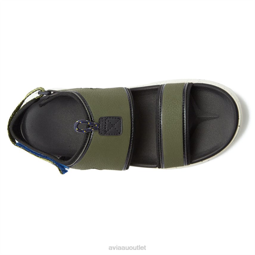 Men's Avi-Atlantic Sandals Avia Dark Green/Black/Yellow Casual Sandals JJ8B0T78