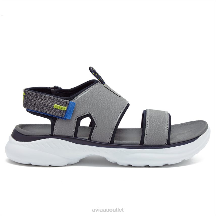 Men's Avi-Atlantic Sandals Avia Medium Grey/Dark Grey/Light Green Casual Sandals JJ8B0T79