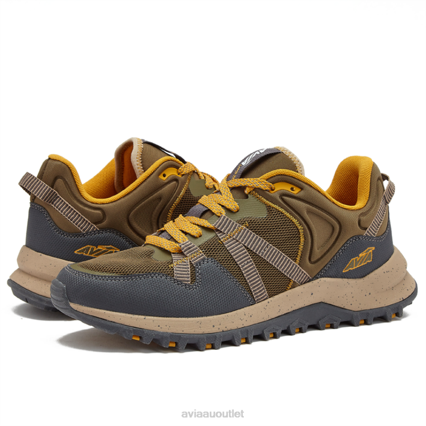 Men's Avi-Upstate Avia Dark Green/Yellow Hiking JJ8B0T69