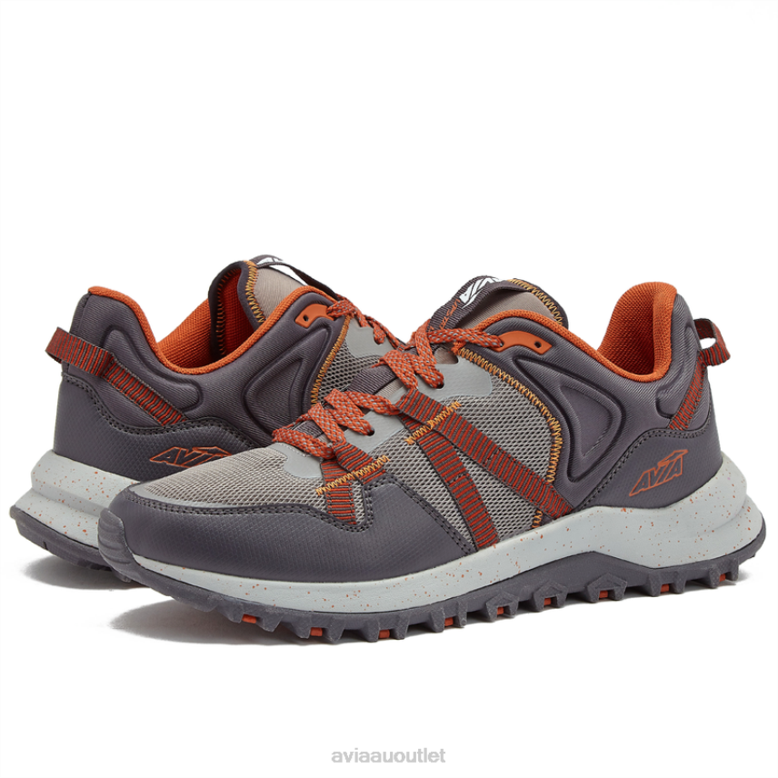 Men's Avi-Upstate Avia Medium Grey/Dark Grey/Orange Hiking JJ8B0T71