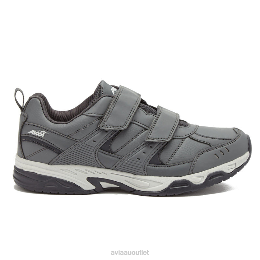 Men's Avi-Union II Strap Avia Alloy Grey/Silver Slip Resistant JJ8B0T54