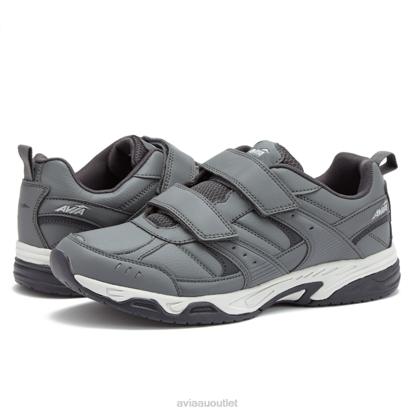 Men's Avi-Union II Strap Avia Alloy Grey/Silver Slip Resistant JJ8B0T54