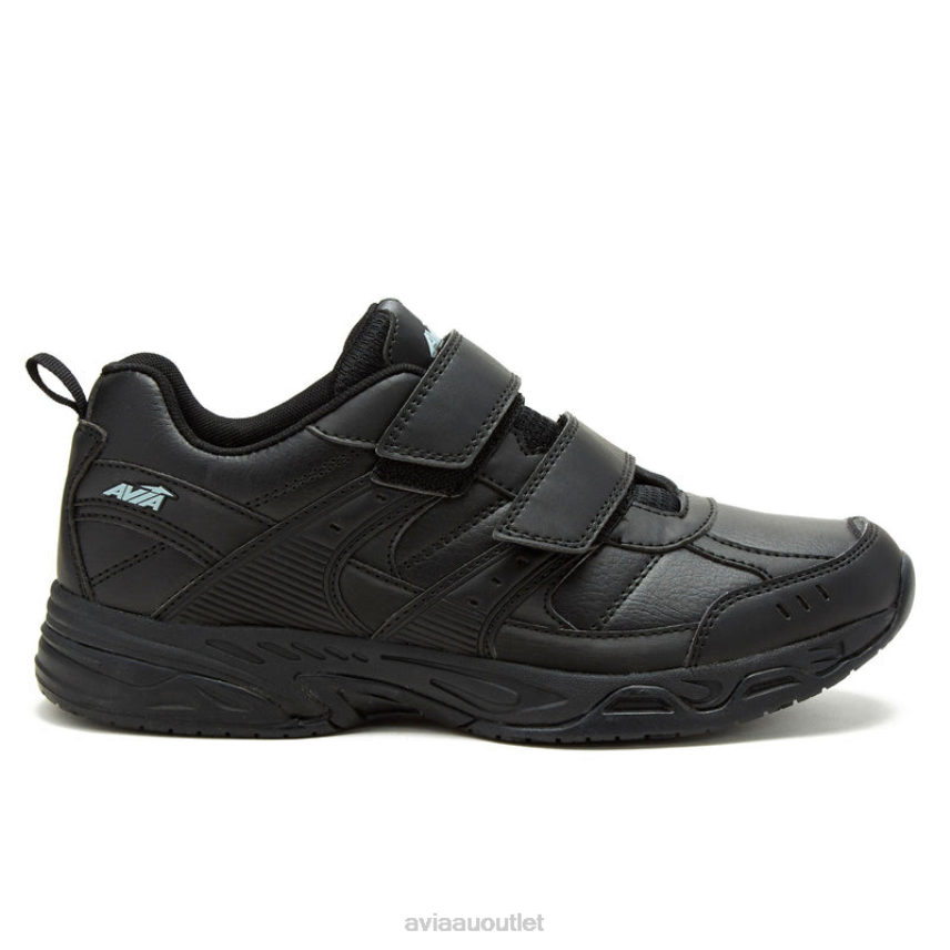 Men's Avi-Union II Strap Avia Pitch Black/Black Slip Resistant JJ8B0T52