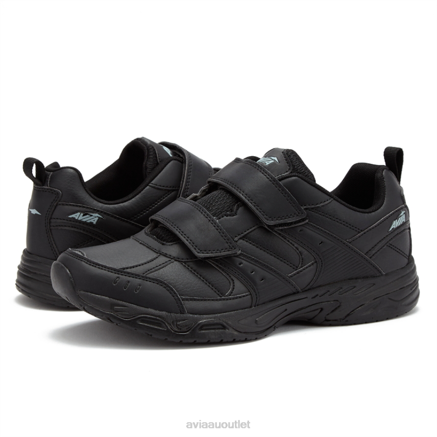Men's Avi-Union II Strap Avia Pitch Black/Black Slip Resistant JJ8B0T52
