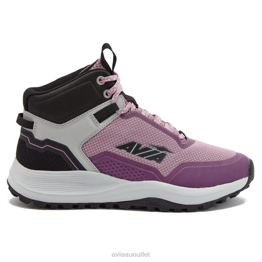 Women's Avi-Grit Avia Black/Dark Purple/Silver Grey Hiking JJ8B0T1