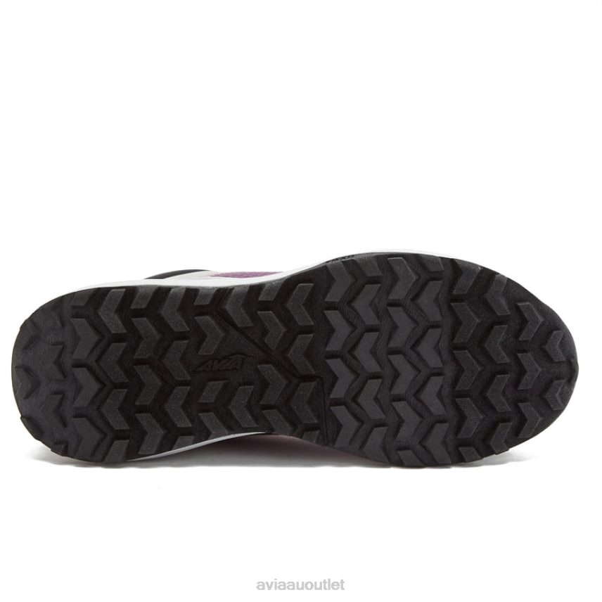 Women's Avi-Grit Avia Black/Dark Purple/Silver Grey Hiking JJ8B0T1