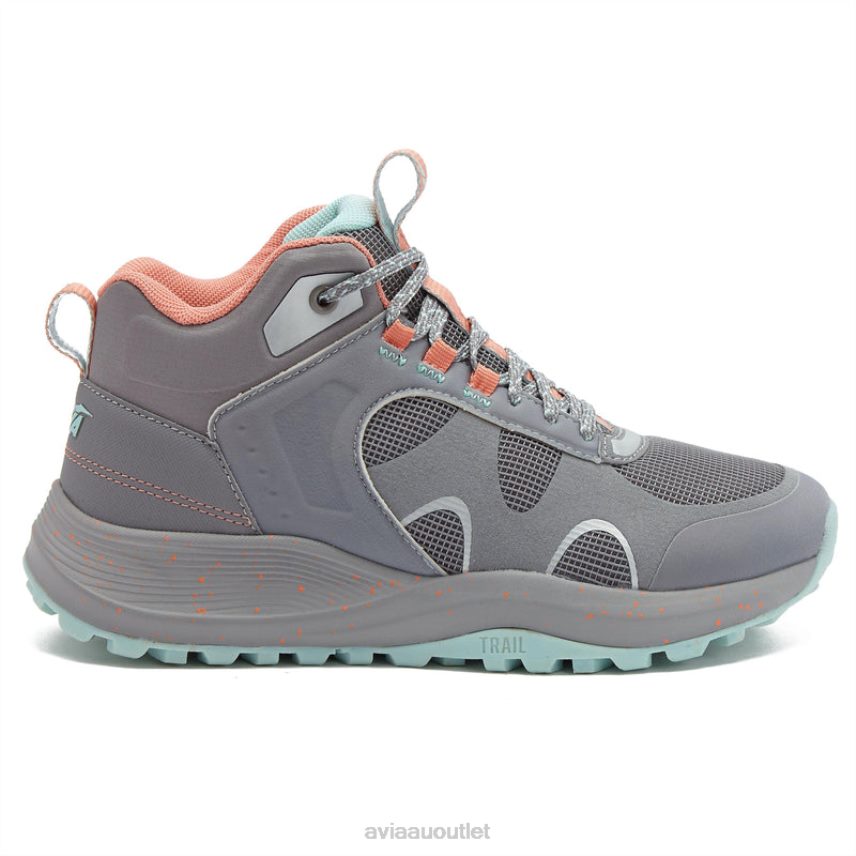 Women's Avi-Vamp Avia Medium Grey/Light Pink/Teal Green Hiking JJ8B0T6