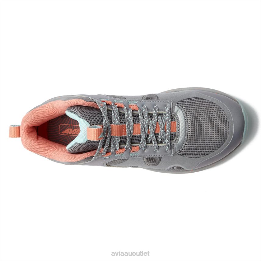 Women's Avi-Vamp Avia Medium Grey/Light Pink/Teal Green Hiking JJ8B0T6