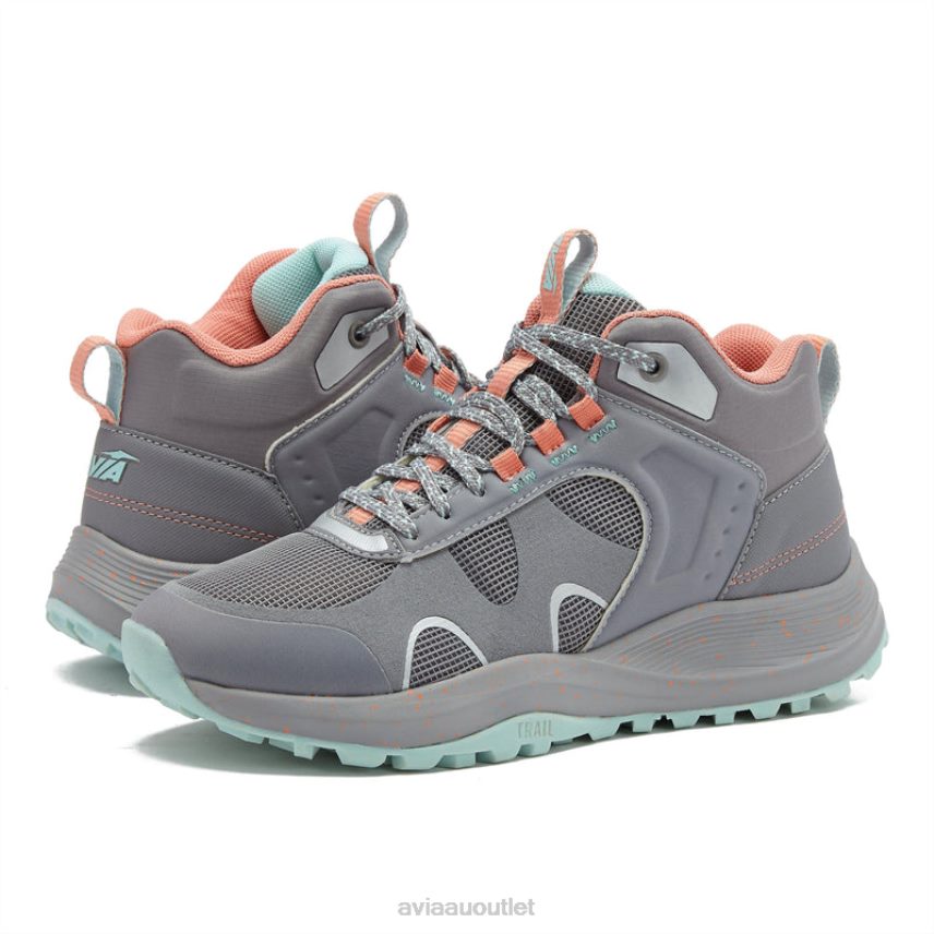 Women's Avi-Vamp Avia Medium Grey/Light Pink/Teal Green Hiking JJ8B0T6