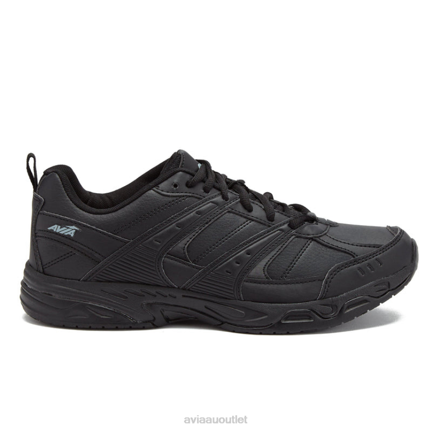 Women's Avi-Union II Avia Black/Chrome Silver Slip Resistant JJ8B0T34